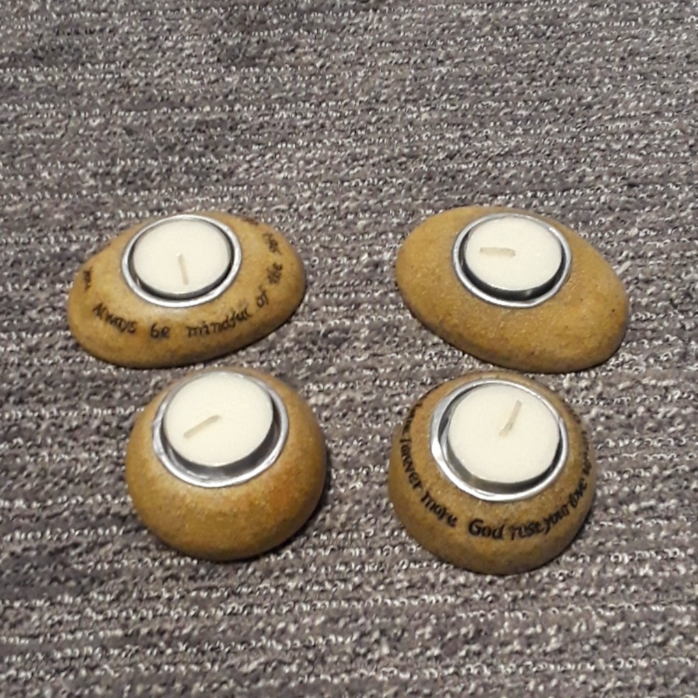 Tea-light "Rock" candle holders